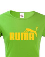★ Dámské tričko s oblíbeným motivem Ruma - vtipná parodie na značku Puma