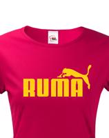 ★ Dámské tričko s oblíbeným motivem Ruma - vtipná parodie na značku Puma