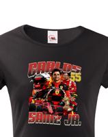 Dámské tričko s oblíbeným závodníkem F1 - Carlos Sainz - pro fanoušky motosportu