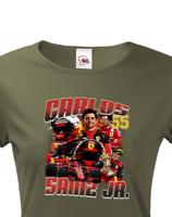 Dámské tričko s oblíbeným závodníkem F1 - Carlos Sainz - pro fanoušky motosportu