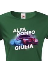 Dámské tričko s potiskem Alfa Romeo Giulia - tričko pro milovnice aut