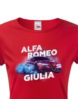 Dámské tričko s potiskem Alfa Romeo Giulia - tričko pro milovnice aut
