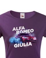 Dámské tričko s potiskem Alfa Romeo Giulia - tričko pro milovnice aut