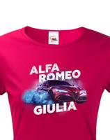 Dámské tričko s potiskem Alfa Romeo Giulia - tričko pro milovnice aut
