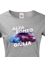Dámské tričko s potiskem Alfa Romeo Giulia - tričko pro milovnice aut