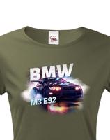 Dámské tričko s potiskem BMW-M3 E92 - tričko pro milovnice aut