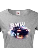 Dámské tričko s potiskem BMW-M3 E92 - tričko pro milovnice aut