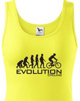 Dámské tričko s potiskem Evoluce cyklistiky. Nejoblíbenější motiv v kategorii.