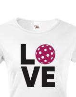 Dámské tričko s potiskem "Florbal love" pro nadšenou florbalistku
