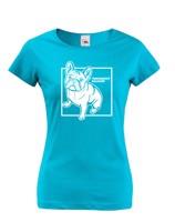 Dámské tričko s potiskem Francouzského buldočka - dárek pro milovníky psů