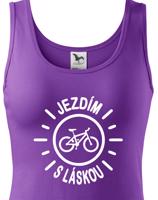 Dámské tričko s potiskem Jezdím s láskou - tričko pro cyklistky