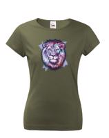Dámské tričko s potiskem lva - dárek pro milovníky lva