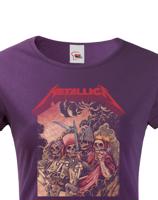 Dámské tričko s potiskem metalové kapely Metallica - parádní tričko s kvalitním potiskem