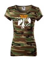 Dámské  tričko s potiskem "Moje tričko pod stan"