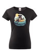 Dámské tričko s potiskem mopsíku - vtipné tričko