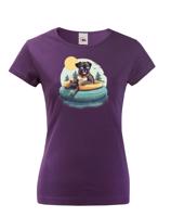 Dámské tričko s potiskem mopsíku - vtipné tričko