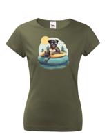 Dámské tričko s potiskem mopsíku - vtipné tričko