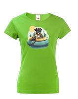 Dámské tričko s potiskem mopsíku - vtipné tričko