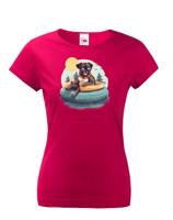 Dámské tričko s potiskem mopsíku - vtipné tričko