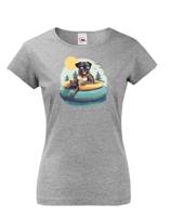 Dámské tričko s potiskem mopsíku - vtipné tričko