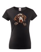 Dámské tričko s potiskem Německý krátkosrstý ohař - vtipné tričko