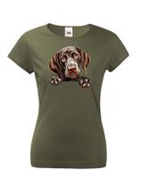 Dámské tričko s potiskem Německý krátkosrstý ohař - vtipné tričko