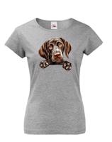 Dámské tričko s potiskem Německý krátkosrstý ohař - vtipné tričko