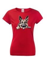 Dámské tričko s potiskem Německý ovčák -  tričko pro milovníky psů
