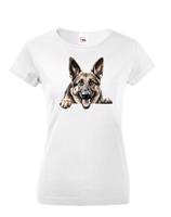 Dámské tričko s potiskem Německý ovčák -  tričko pro milovníky psů