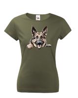 Dámské tričko s potiskem Německý ovčák -  tričko pro milovníky psů