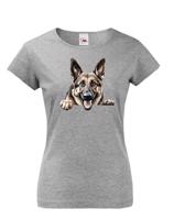 Dámské tričko s potiskem Německý ovčák -  tričko pro milovníky psů