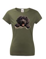 Dámské tričko s potiskem Novofundlandský pes -  tričko pro milovníky psů