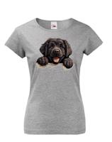 Dámské tričko s potiskem Novofundlandský pes -  tričko pro milovníky psů