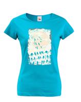 Dámské tričko s potiskem oblohy a vlaštovek - originální tričko na narozeniny