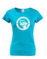 Dámské tričko s potiskem plemene American Akita kulatý motiv - pro milovníky psů