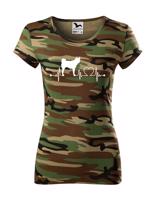 Dámské tričko s potiskem plemene American Akita tep - pro milovníky psů