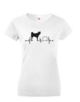 Dámské tričko s potiskem plemene American Akita tep - pro milovníky psů