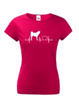 Dámské tričko s potiskem plemene American Akita tep - pro milovníky psů