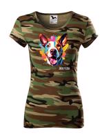 Dámské tričko s potiskem plemene Bulteriér s volitelným jménem