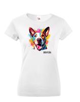 Dámské tričko s potiskem plemene Bulteriér s volitelným jménem