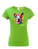 Dámské tričko s potiskem plemene Bulteriér s volitelným jménem