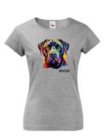 Dámské tričko s potiskem plemene Cane Corso s volitelným jménem