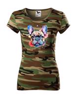 Dámské tričko s potiskem plemene Francouzský buldoček