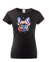 Dámské tričko s potiskem plemene Francouzský buldoček