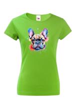 Dámské tričko s potiskem plemene Francouzský buldoček