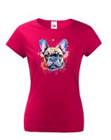 Dámské tričko s potiskem plemene Francouzský buldoček