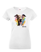 Dámské tričko s potiskem plemene Italský chrtík s volitelným jménem