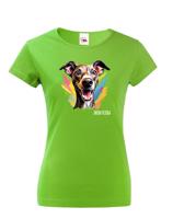 Dámské tričko s potiskem plemene Italský chrtík s volitelným jménem