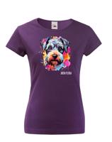 Dámské tričko s potiskem plemene Knírač malý s volitelným jménem