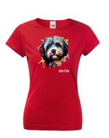 Dámské tričko s potiskem plemene Lhasa Apso s volitelným jménem